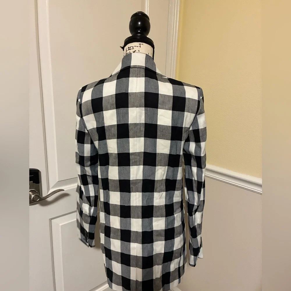 NWOT Kate spade Checked Double-Breasted Blazer Jacket - Black & White size 6